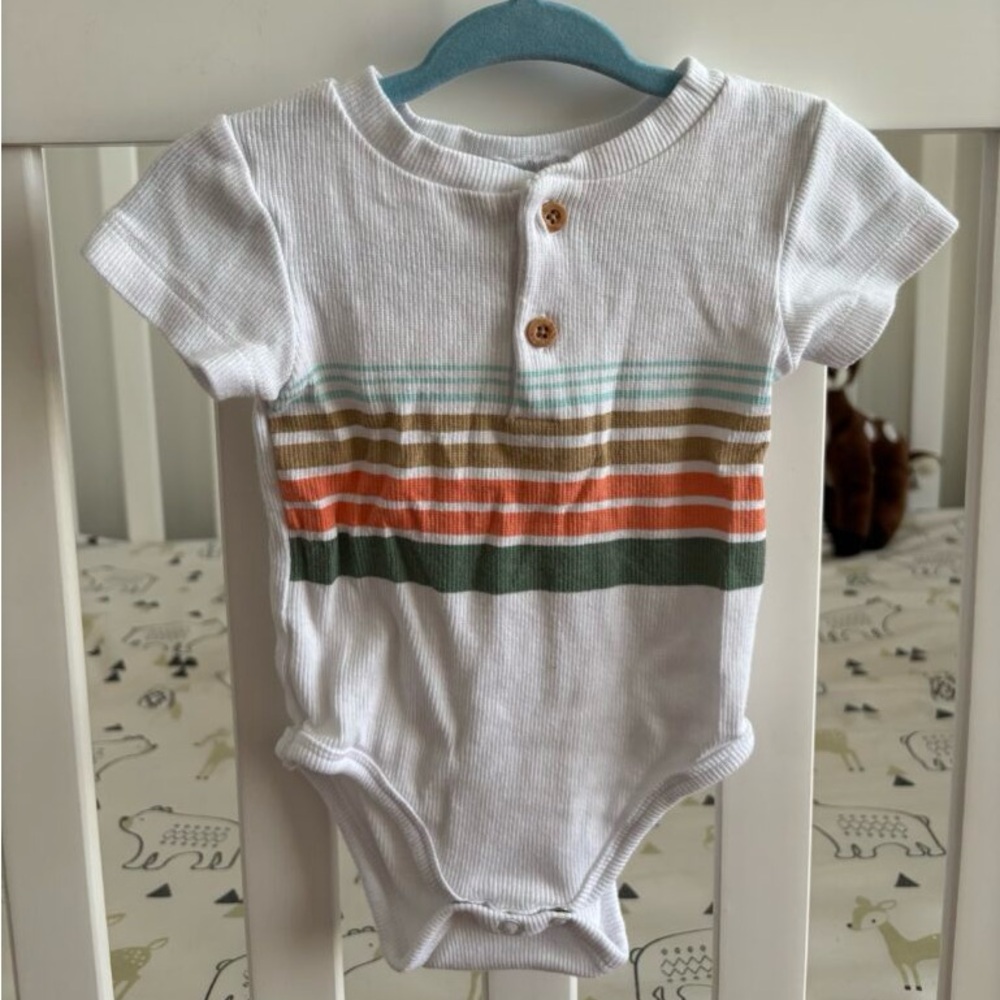 Striped White Bodysuit for Kids
